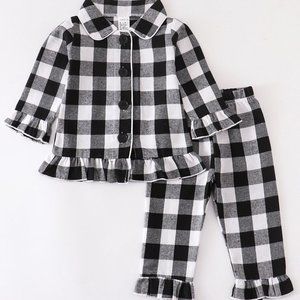 Basic Checkerboard Ruffle Pajama Set